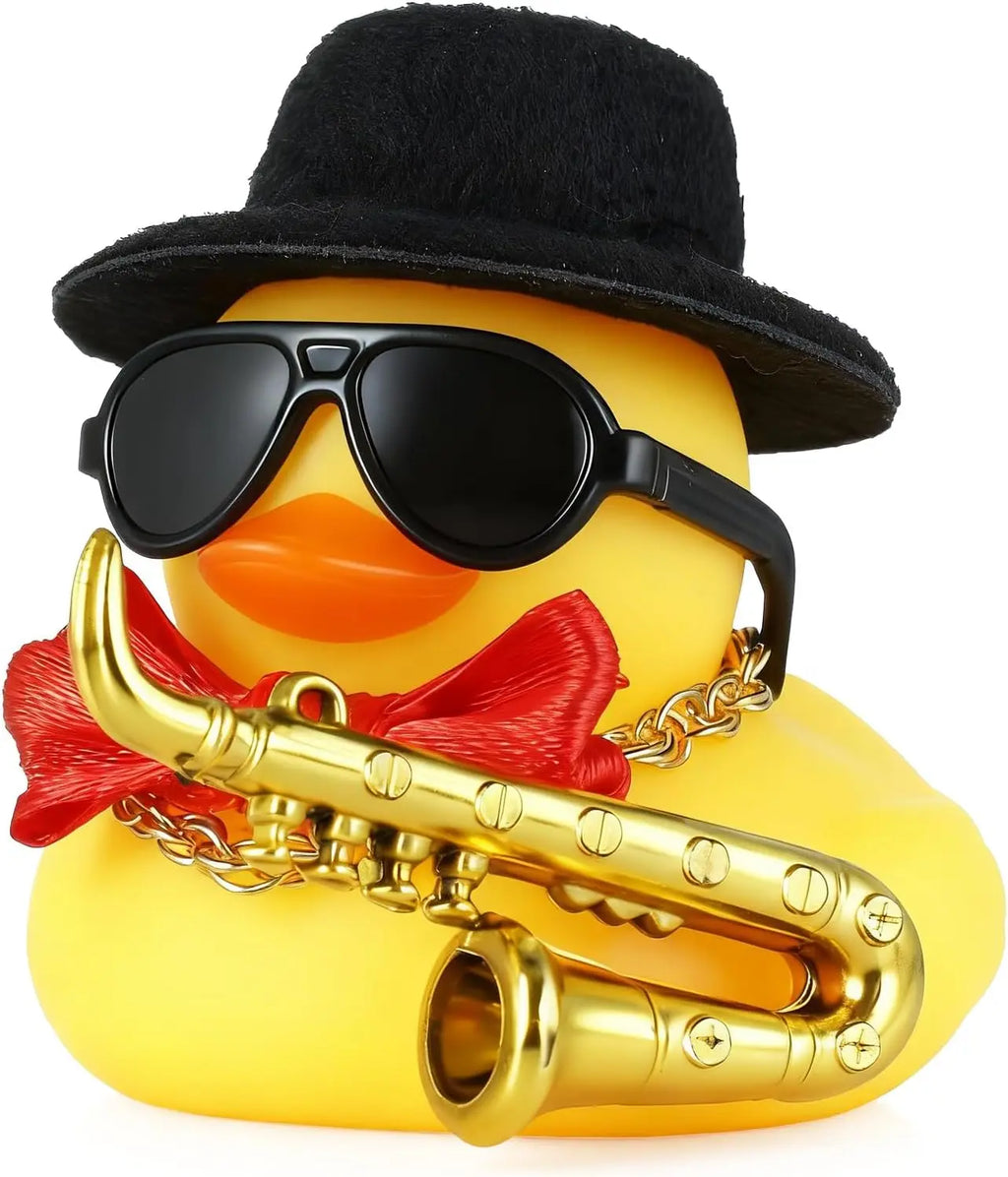 CowLost | product_id-cowboy-rubber-duck-with-sunglasses-necklace-beer-glass-tape-funny-pvc-car-dashboard-decor |18