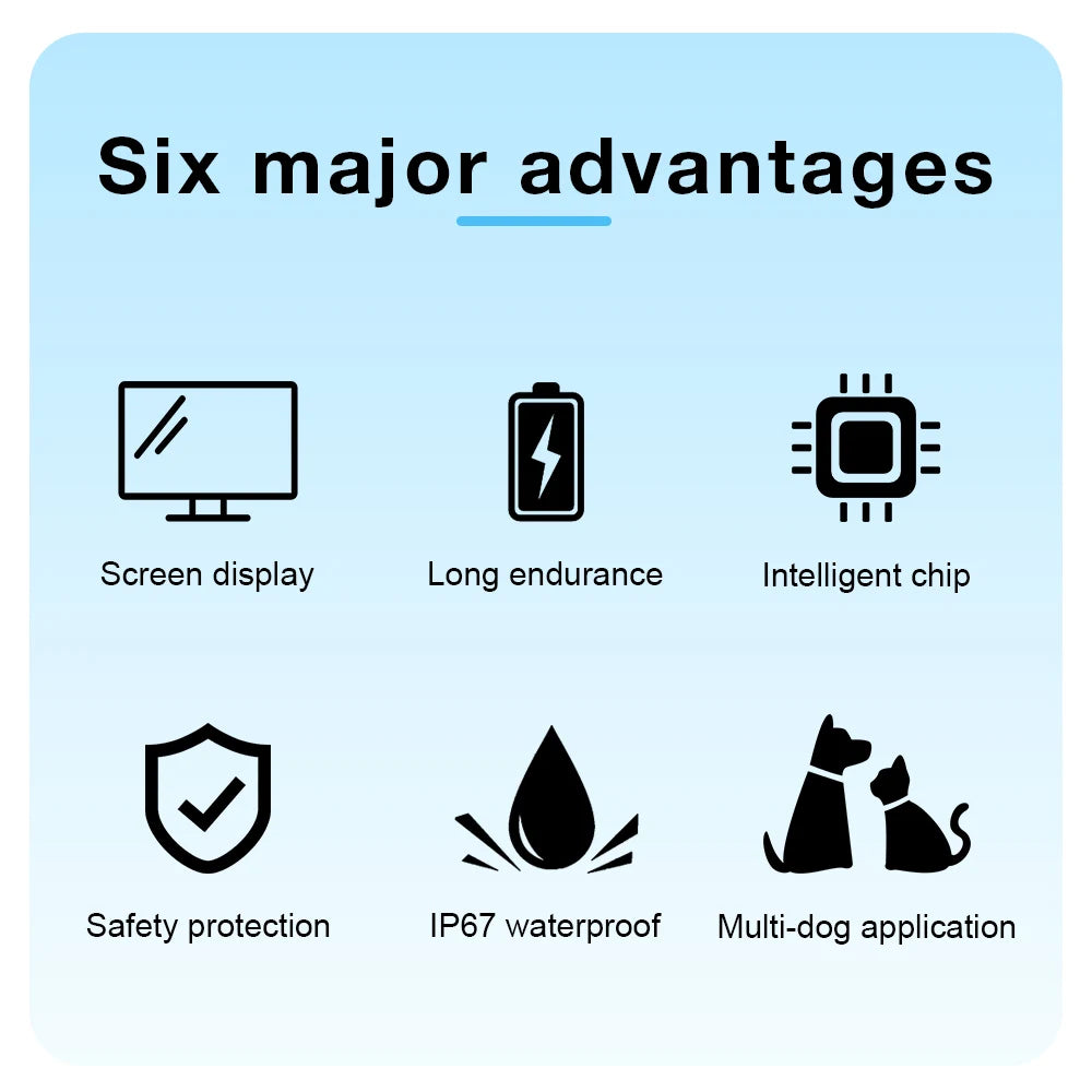 Rechargeable Automatic Anti Barking Dog Collar IP67 Waterproof Shock & Vibration Training Collar for 8-120lbs Dogs