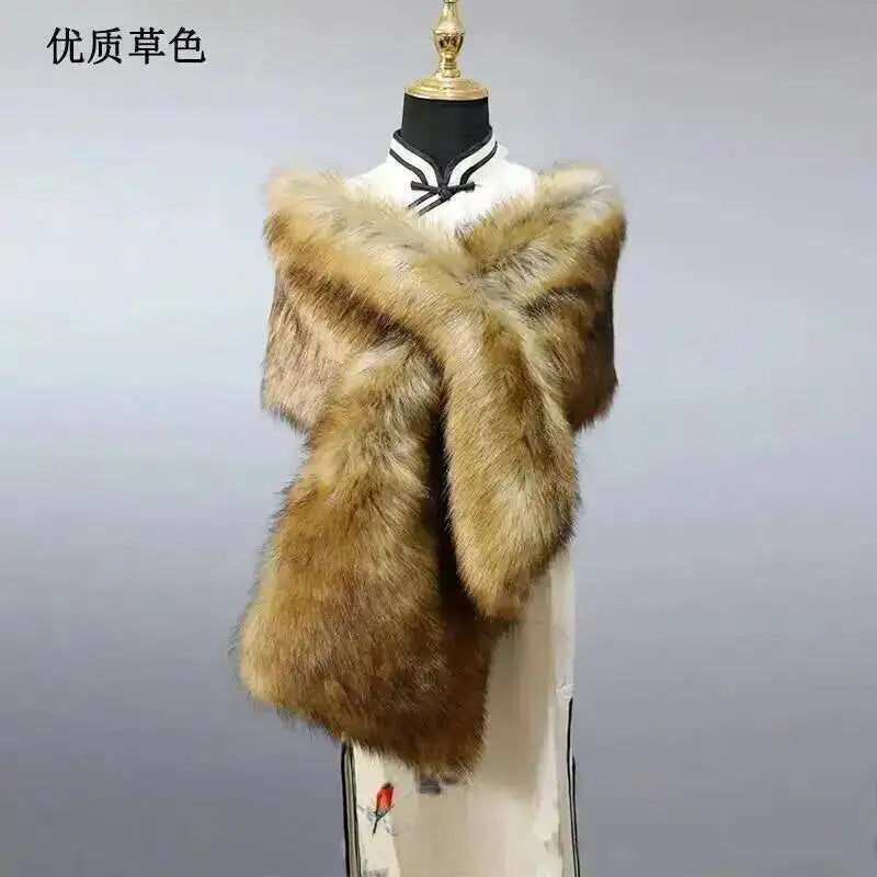 CowLost | 32-colors-165-30cm-women-luxury-warm-faux-fox-fur-shawl-winter-ladies-plush-scarf |53