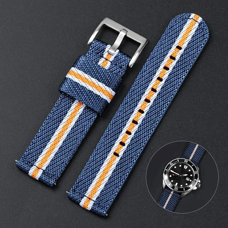 CowLost | quick-release-nylon-strap-for-tudor-20-22mm-watch-band-for-omega-woven-canvas-fabric-band-for-seiko-men-military-sport-bracelet |1