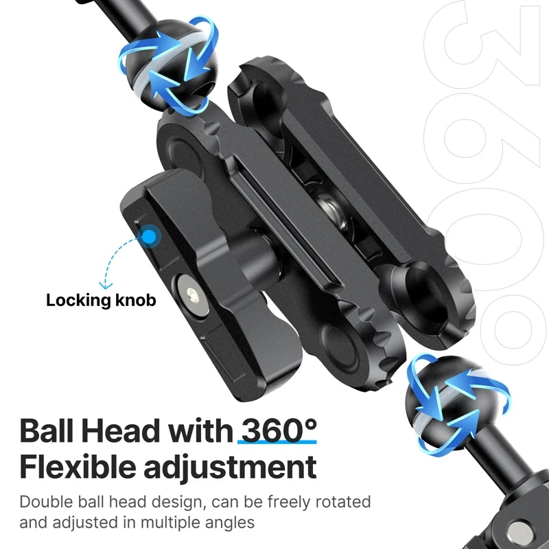 CowLost | ulanzi-co17-pea-pods-dule-head-super-clamp-for-go-pro-11-10-9-8-7-6-insta360-super-clamp-magic-arm-travel |3