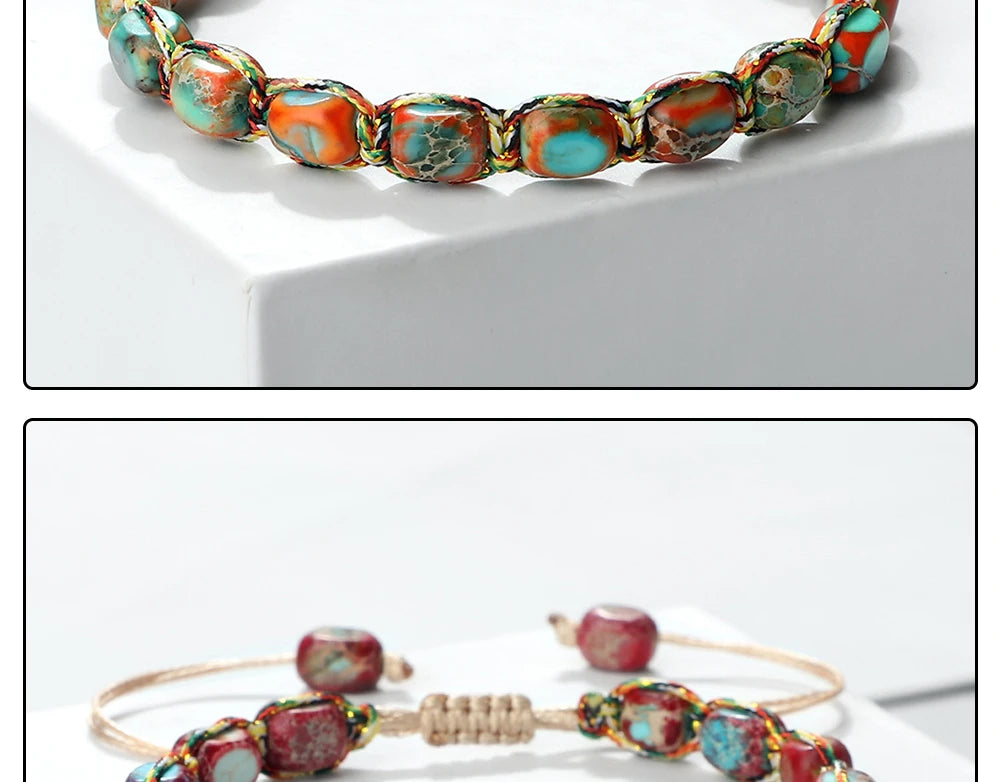 CowLost | badge-pass-holders-handmade-bohemian-imperial-stone-beaded-bracelet |17