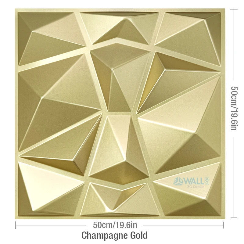 1 Pcs Super 3D Art Champagne Gold Wood grainWall Panel