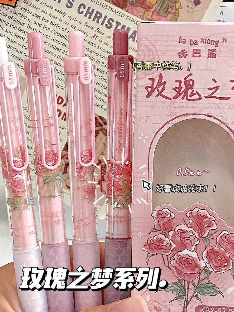 CowLost | product_id-fragrance-gel-pens-0-5mm-black-ink-rose-dog-coffee-assorted-colors-smudge-proof-comfortable-grip-for-study-and-homework |4