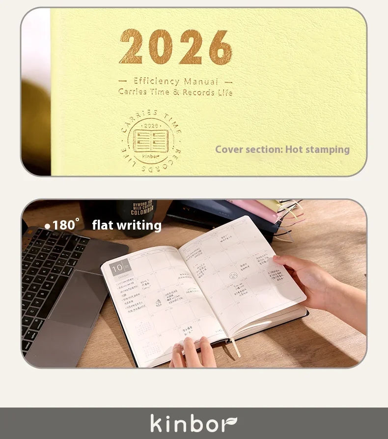 CowLost | kinbor-full-series-2026-a5-planner-daily-book-a6-annual-52g-tomoe-river-paper-journals-notepads-pure-colors-timeline-eight-grid-1 |62