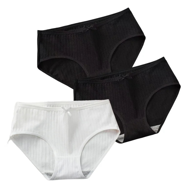 CowLost | product_id-3pcs-women-low-waist-solid-briefs-breathable-cotton-panties |21