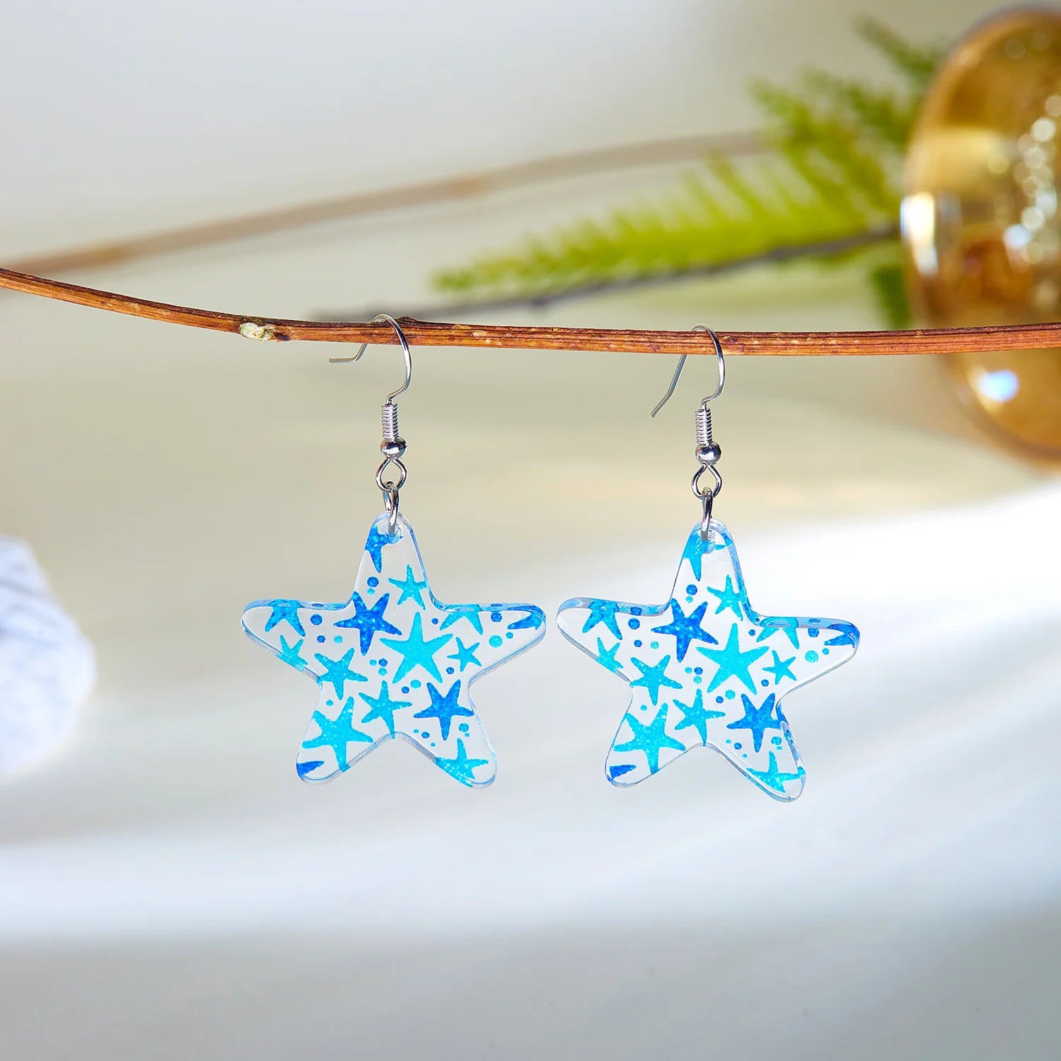 CowLost | fashion-acrylic-starfish-shell-pendant-earrings-for-women-cute-goldfish-turtle-unique-dangle-earring-party-personality-jewelry |8