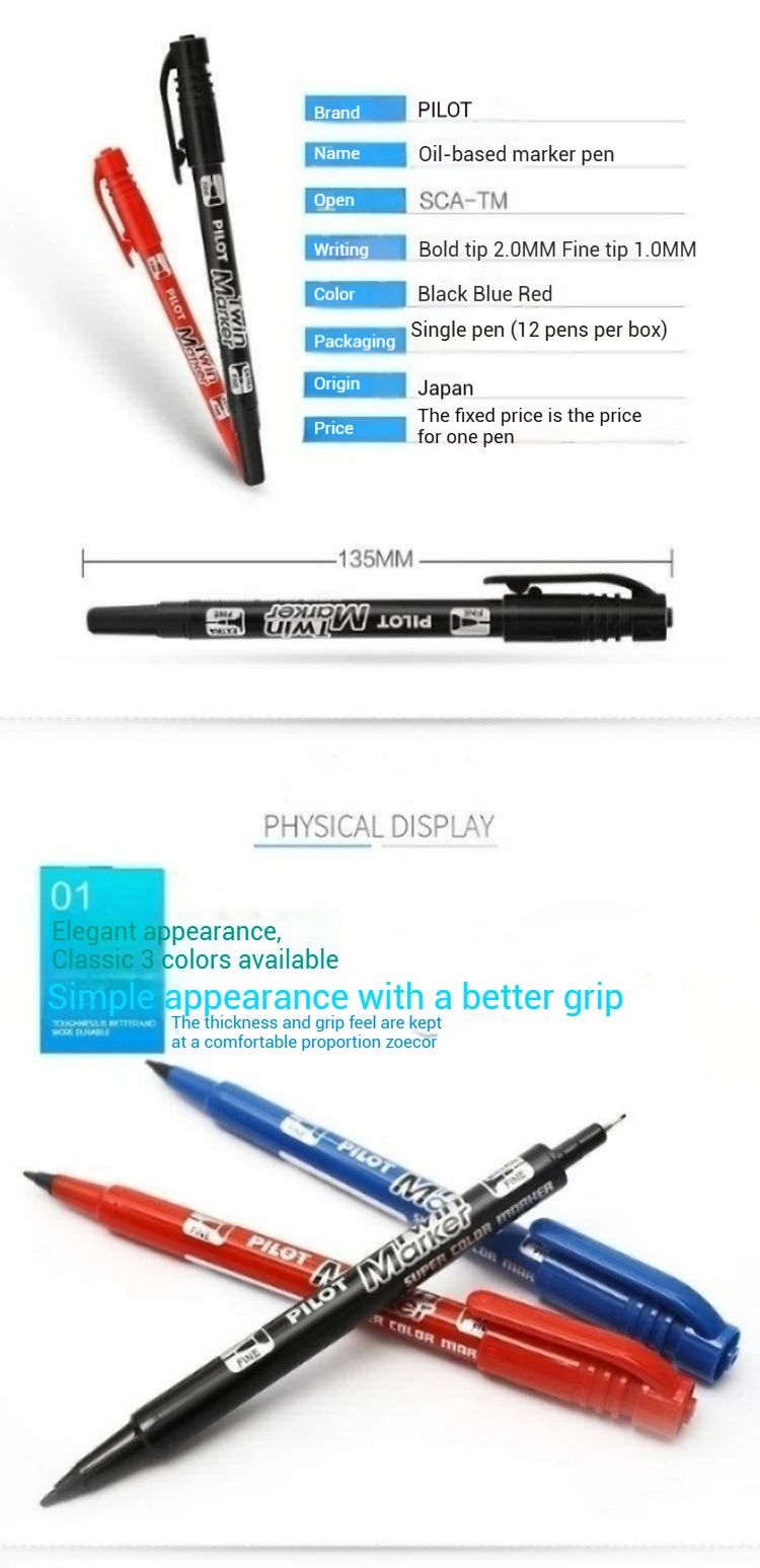 CowLost | product_id-pilot-oil-based-permanent-marker-pen-2-in-1-dual-tip-fine-bold-quick-drying-waterproof-smudge-proof |7