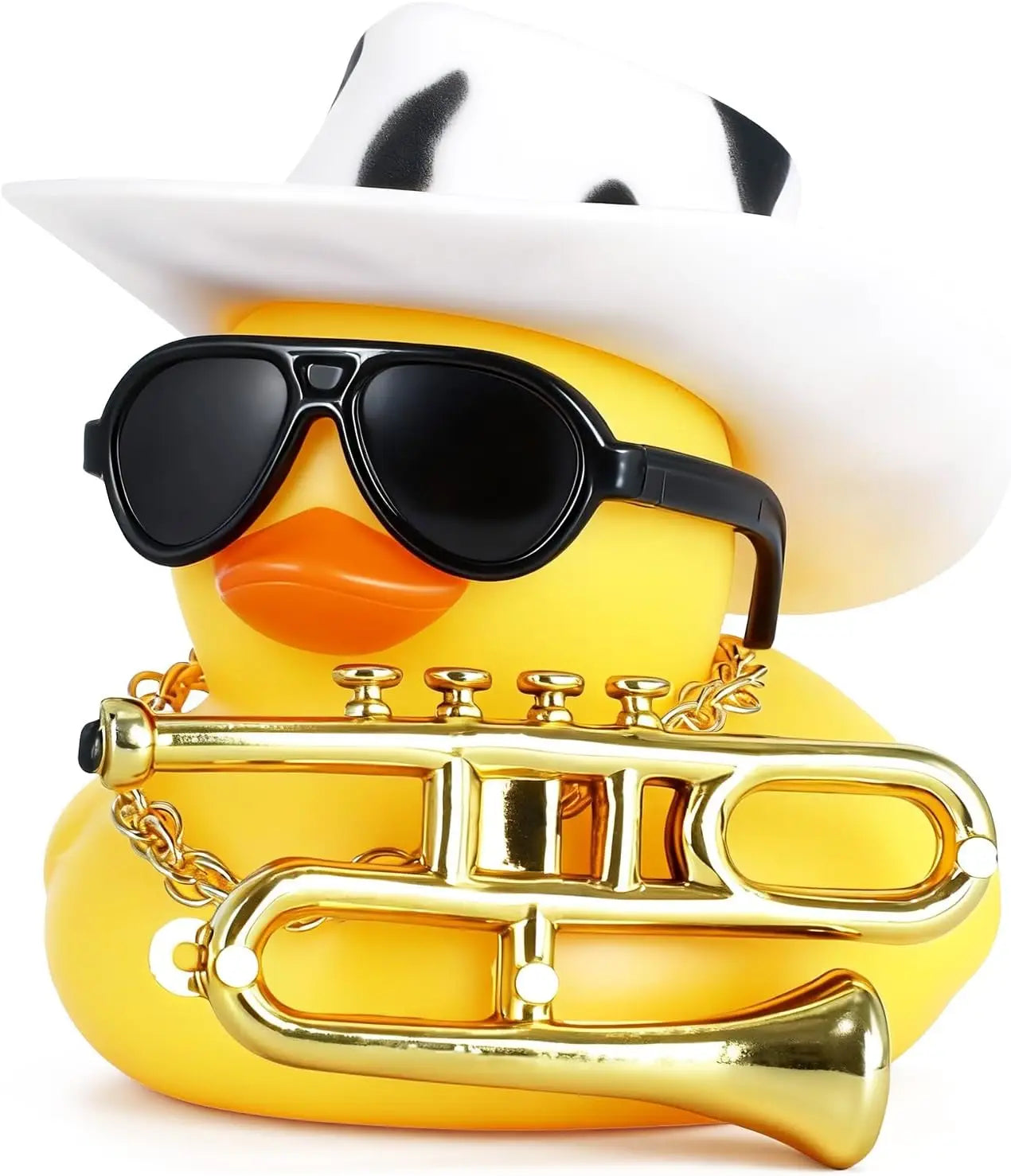 CowLost | product_id-cowboy-rubber-duck-with-sunglasses-necklace-beer-glass-tape-funny-pvc-car-dashboard-decor |16