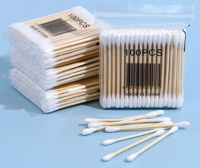 CowLost | 500pcs-double-head-wood-cotton-swab-nose-ears-cleaning |11