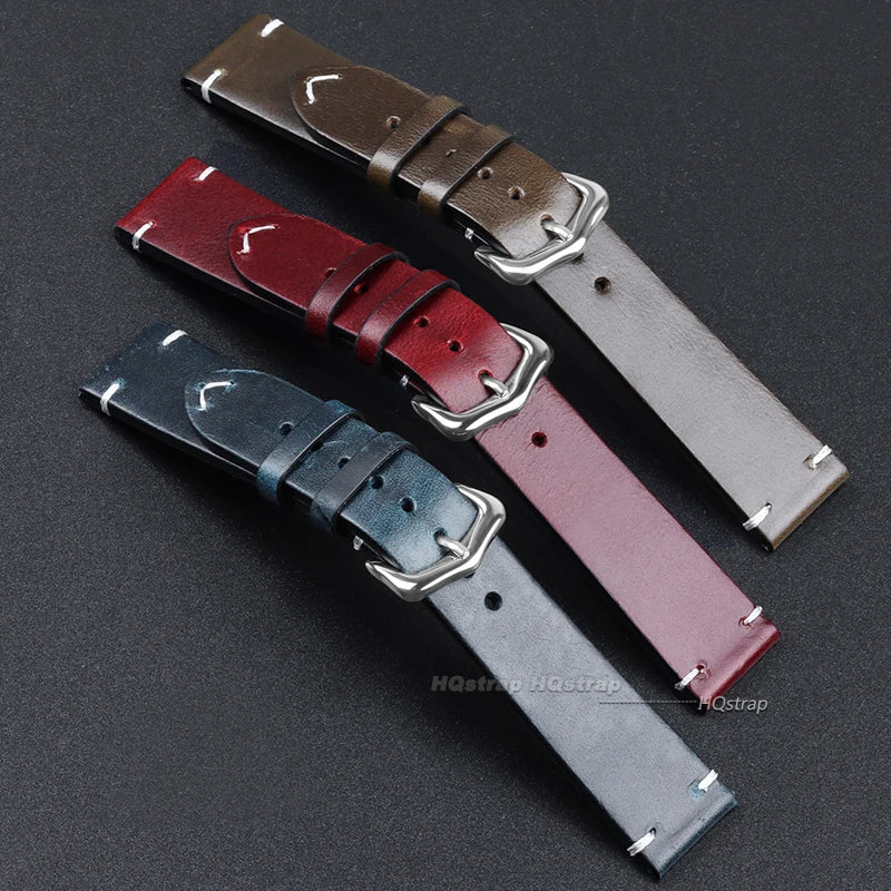 CowLost | product_id-genuine-cowhide-leather-watch-strap-18-24mm-oil-wax-discoloration-retro-wristband |10