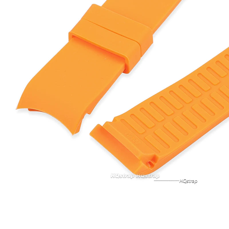 Curved End Silicone Watch Strap 20mm 22mm with Stainless Steel Buckle for Swatch Seiko