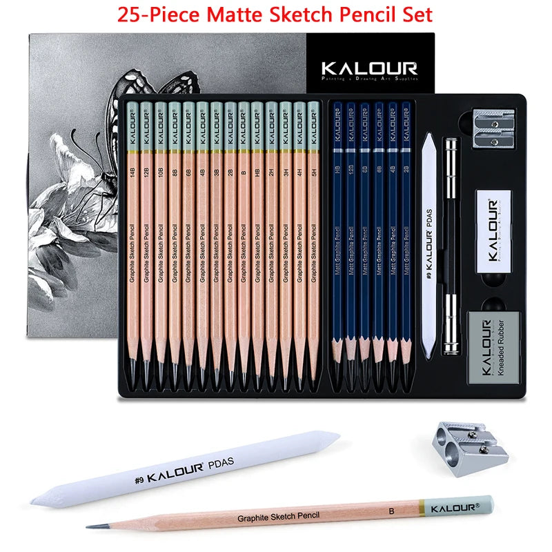 CowLost | product_id-kalour-22-25-36-39-piece-sketch-pencil-set-for-shading-portrait-drawing-smooth-graphite-pencils-for-students-professionals |35