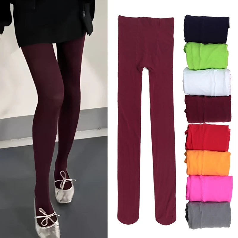 CowLost | activewear-pants-womens-vintage-red-velvet-high-elastic-pantyhose-for-spring-autumn |7