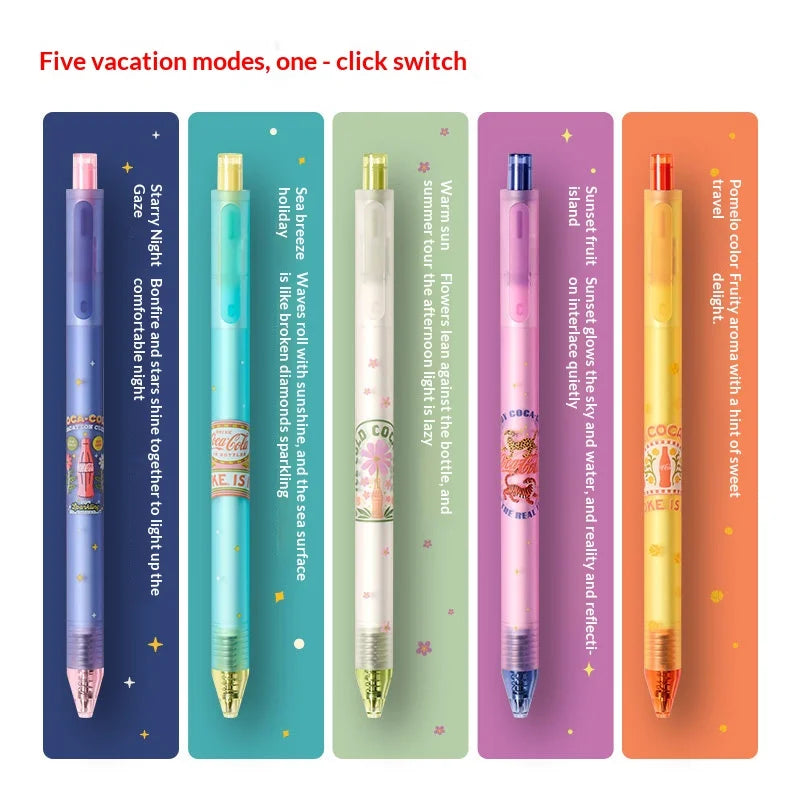 CowLost | product_id-5pcs-kaco-coca-cola-co-branded-gel-pens-0-5mm-quick-dry-ink-ergonomic-grip |4