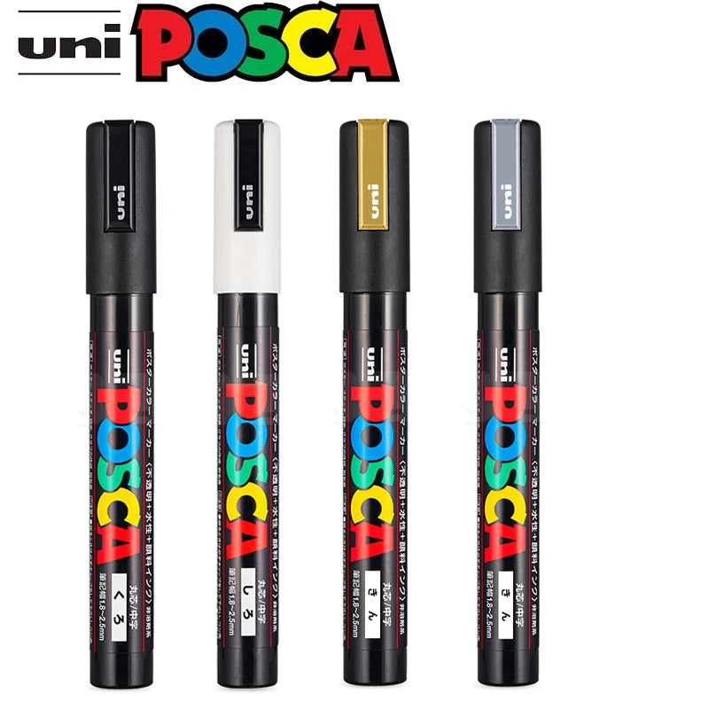 CowLost | product_id-uni-posca-permanent-acrylic-markers-white-black-gold-silver-art-supplies |1