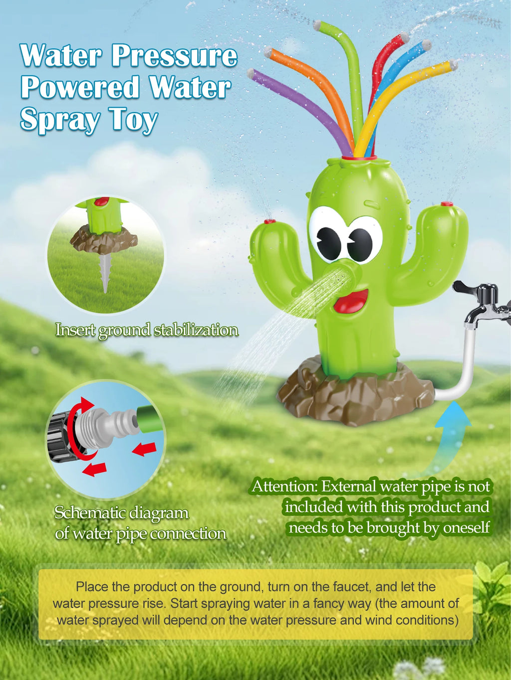 CowLost | product_id-cactus-outdoor-water-sprinkler-toy-set-for-kids-summer-backyard-games |11