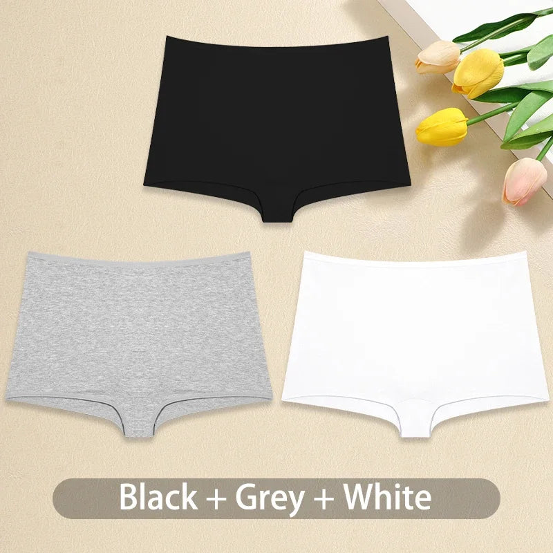 CowLost | activewear-pants-3pcs-women-cotton-low-rise-boyshort-panties-set-sexy-seamless |19