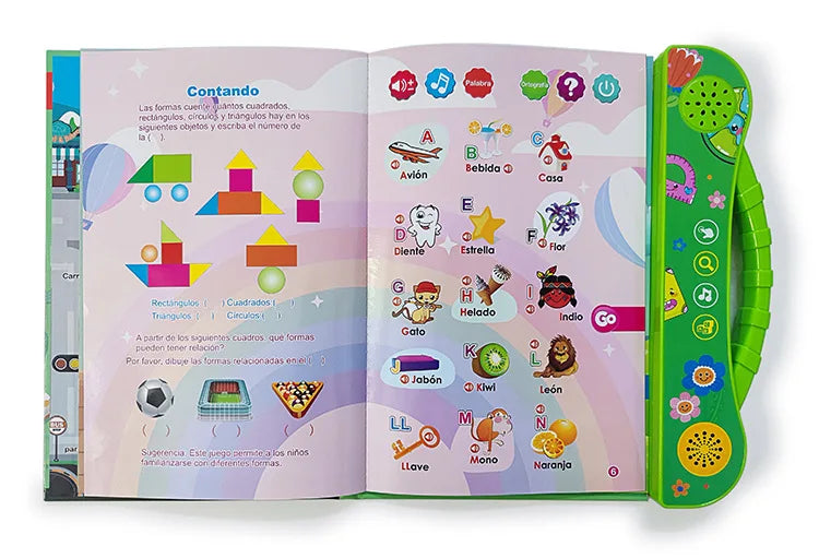 Spanish Talking Sound Education Book with 4 Games and English Stories for Children Ages 5-8