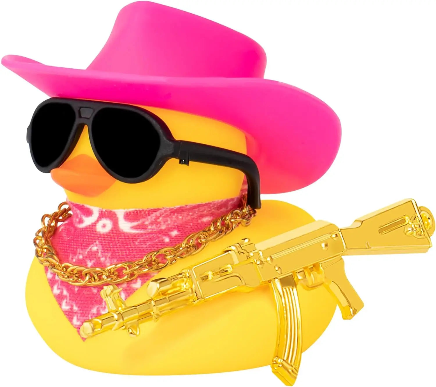 CowLost | product_id-cowboy-duck-with-guns-car-dashboard-decoration-rubber-duck-ornament-with-mini-swim-ring-sun-hat-and-sunglasses |5