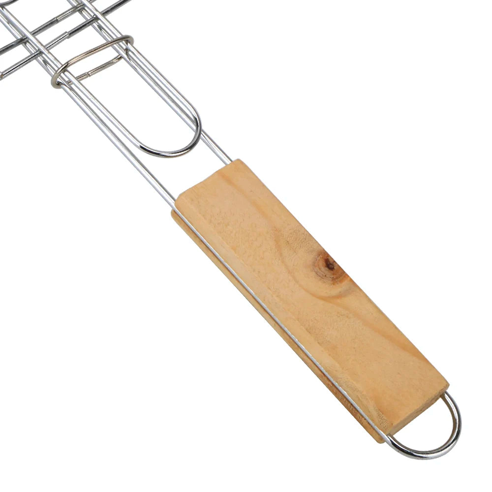 CowLost | product_id-foldable-bbq-grill-mat-with-wooden-handle-and-stainless-steel-meat-clip-holder-mesh-basket |2