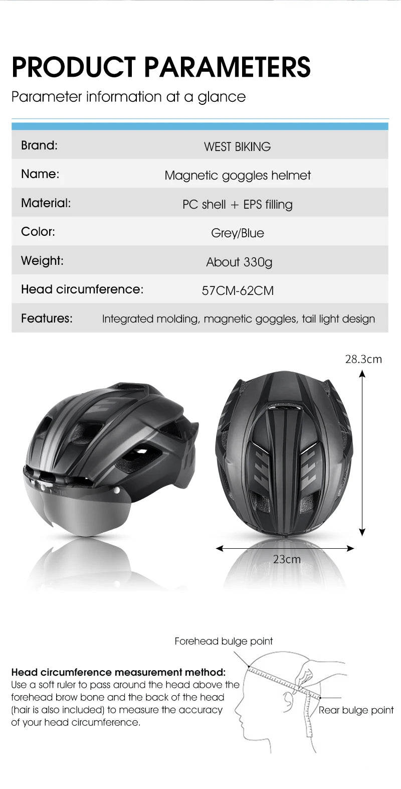 CowLost | west-biking-integrated-ultralight-bike-helmet-with-taillight-goggle-men-women-cycling-safety-hat-mtb-road-bike-motorcycle-helmet |10