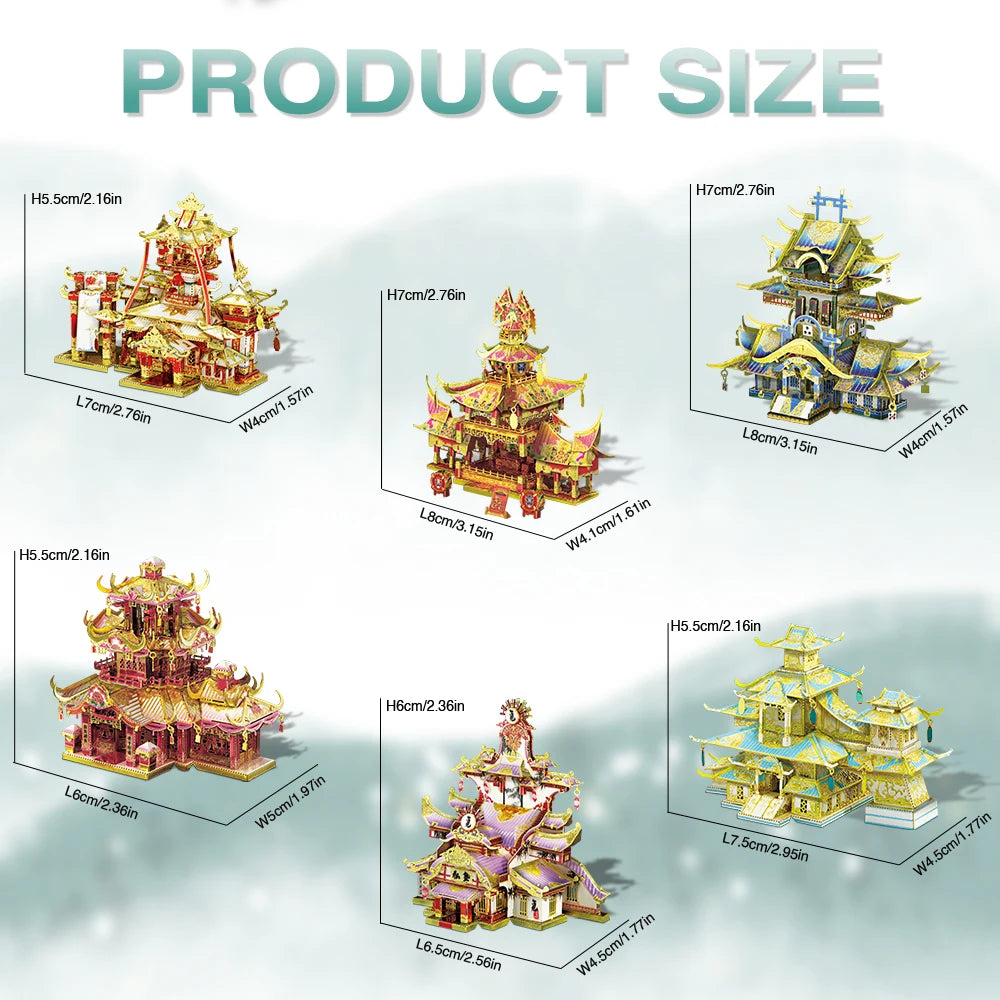 CowLost | fencing-barriers-piececool-3d-metal-puzzle-chinese-ancient-buildings-model-kit |10