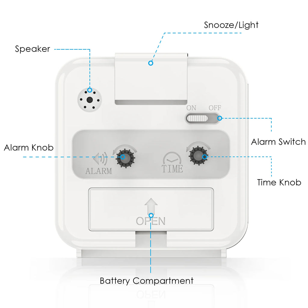 ORIA Analog Mechanical Alarm Clock Small Portable Bedside Desk Clock 4 Colors