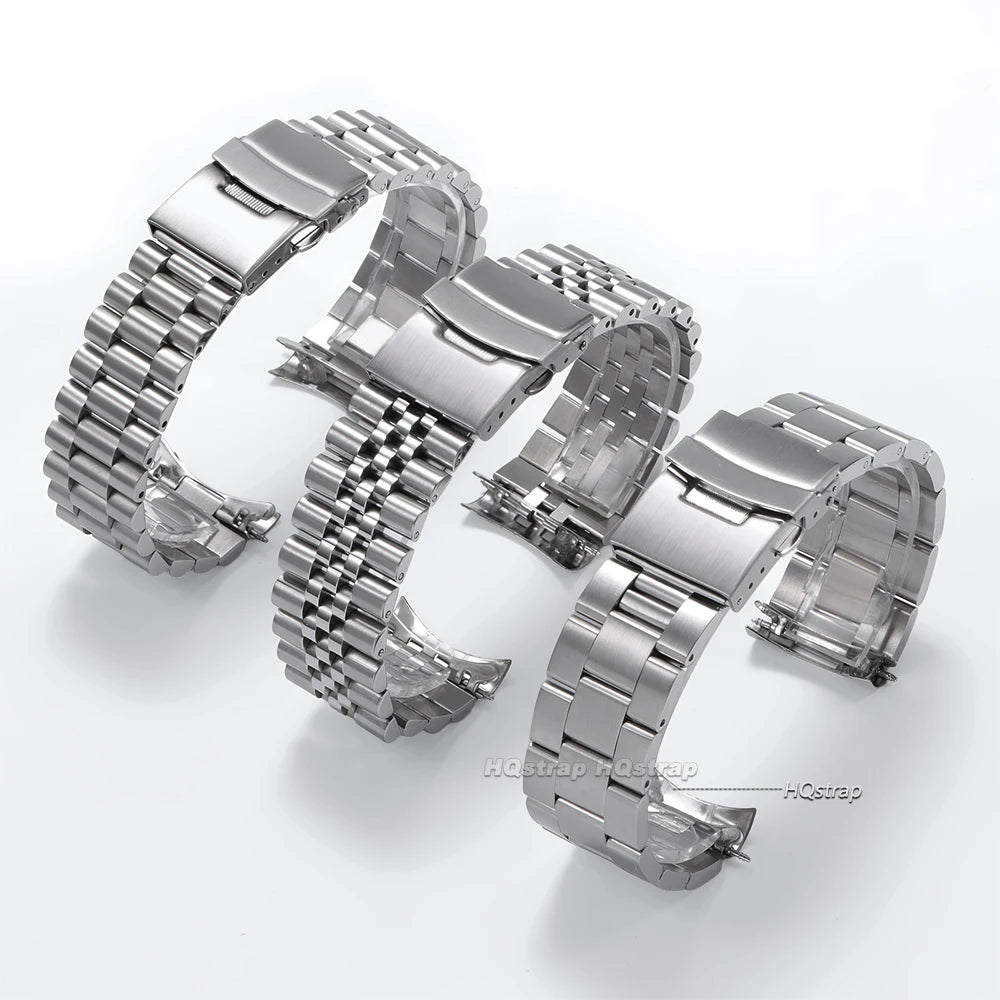 CowLost | luxury-solid-stainless-steel-band-for-seiko-skx007-skx009-curved-end-bracelet-for-jubilee-for-oyster-men-business-watch-strap |4