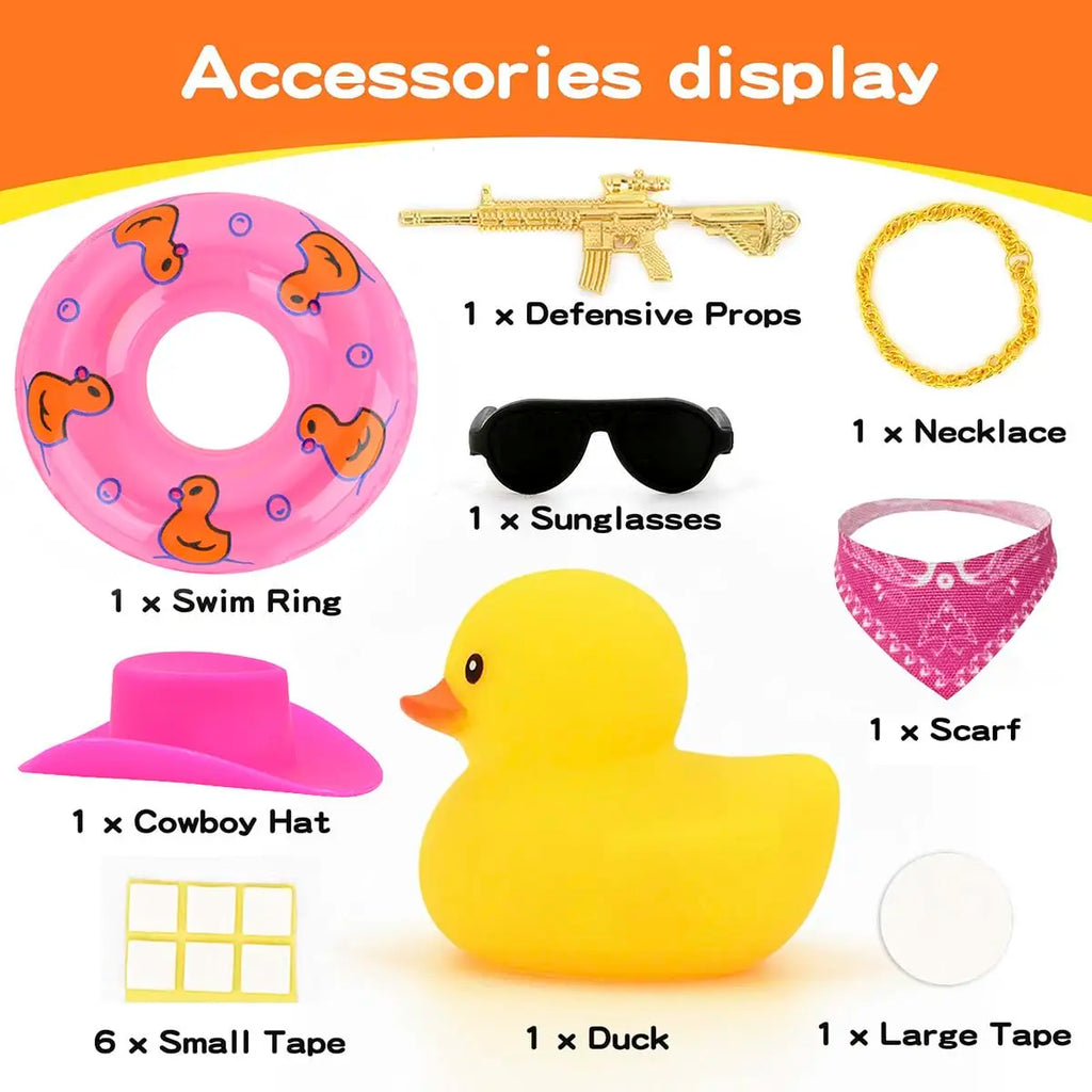 CowLost | product_id-rubber-duck-car-dashboard-ornament-with-cowboy-hat-necklace |2