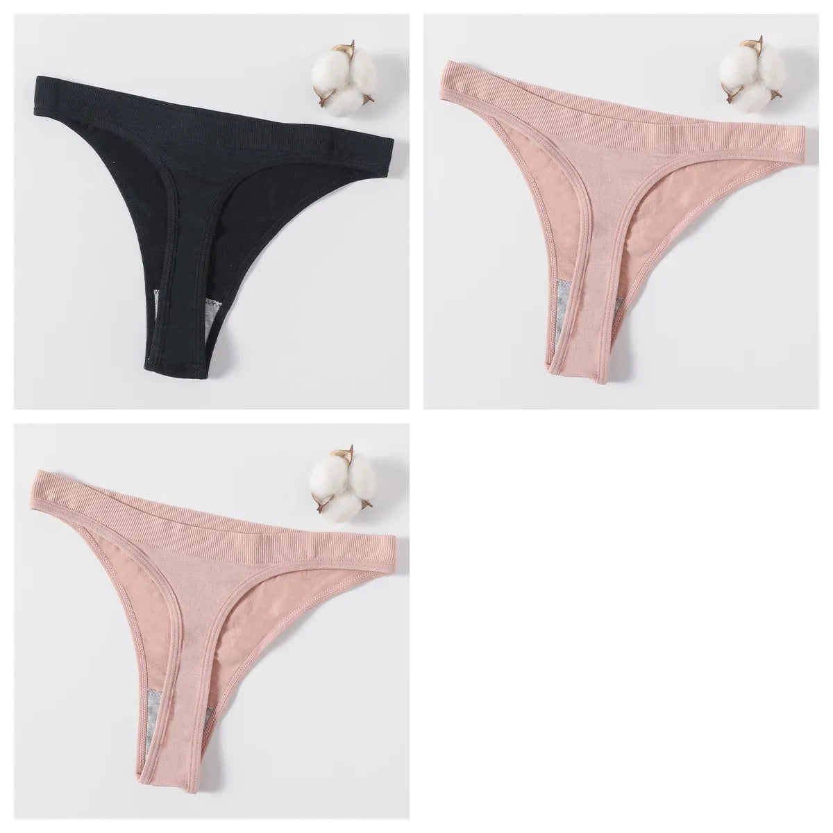 CowLost | product_id-3pcs-womens-brazilian-low-rise-ribbed-stretch-g-string-panties-m-xl-soft-comfort |31