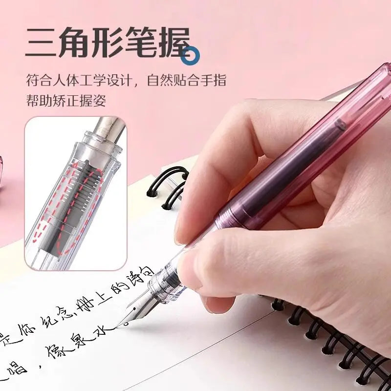 CowLost | product_id-pilot-kakuno-smile-family-series-transparent-fountain-pen-with-ergonomic-grip-for-kids |4