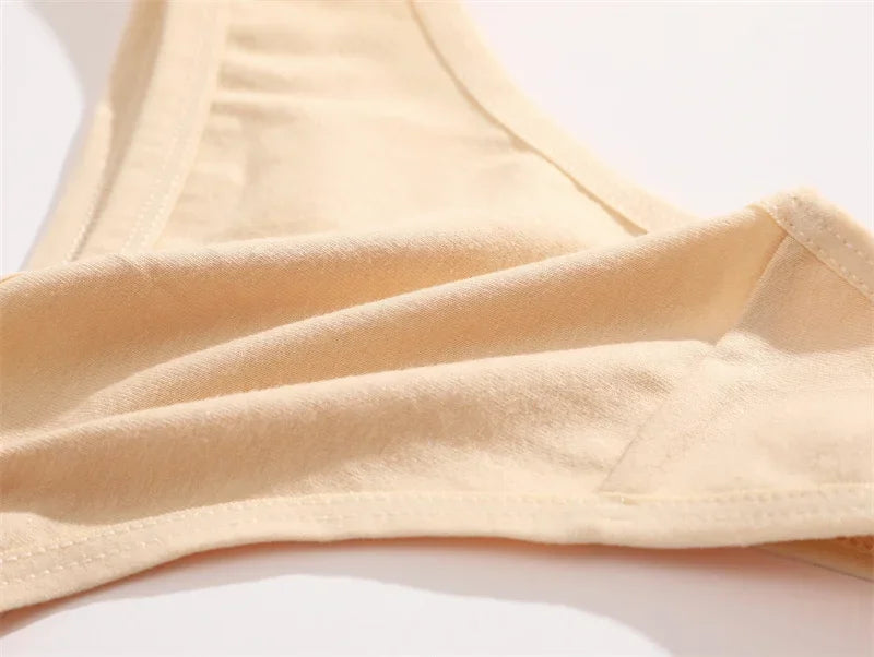 CowLost | activewear-pants-5pcs-women-cotton-solid-color-g-string-panties-set |10