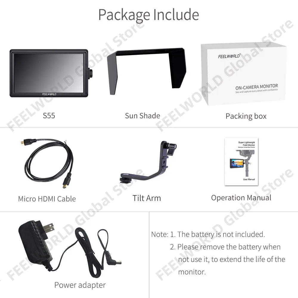 CowLost | 3d-printer-accessories-feelworld-s55-6-5-4k-portable-dslr-camera-field-monitor-hdmi-output |14