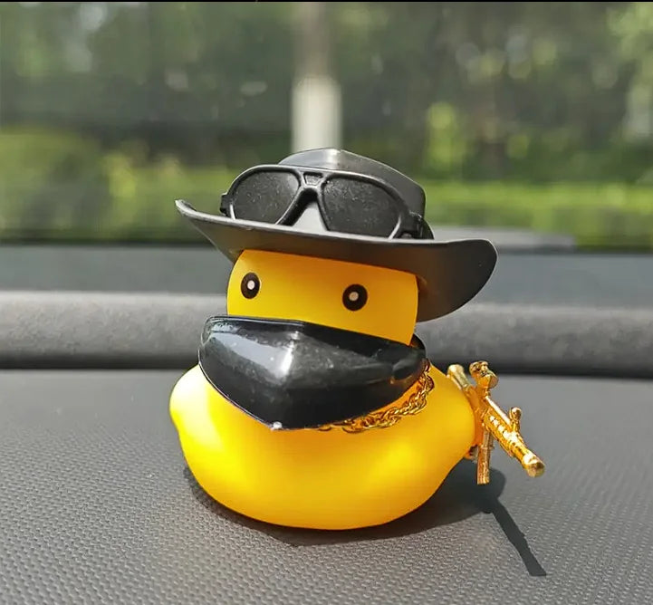 CowLost | product_id-cowboy-duck-with-guns-car-dashboard-decoration-rubber-duck-ornament-with-mini-swim-ring-sun-hat-and-sunglasses |15