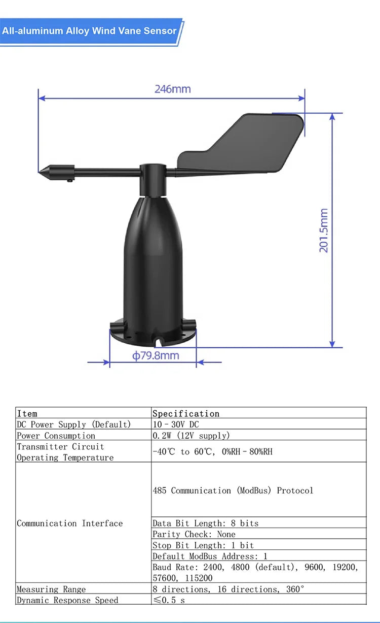 CowLost | 3d-printer-accessories-zts-3000-wind-speed-direction-sensor-rs485-4-20ma-for-outdoor-weather-monitoring |15