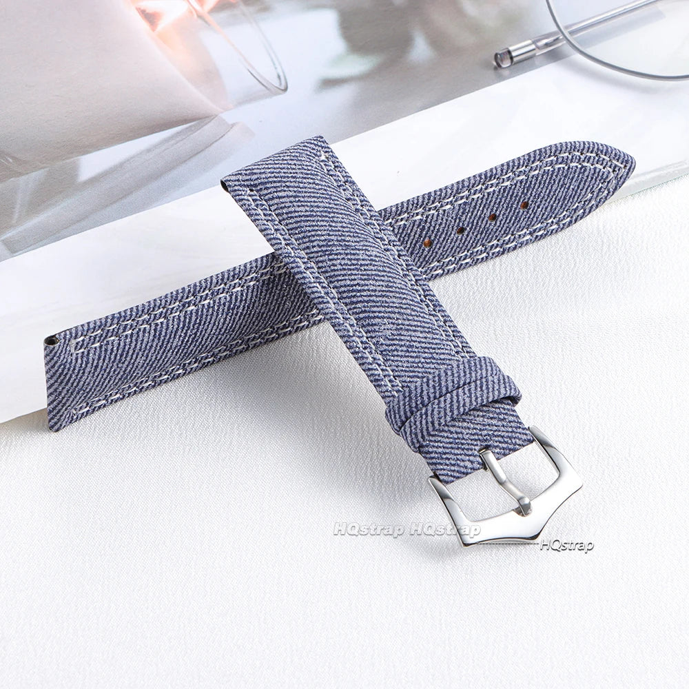 CowLost | product_id-sailcloth-denim-pattern-nylon-leather-watch-strap-18-22mm-sport-wristband-unisex |9