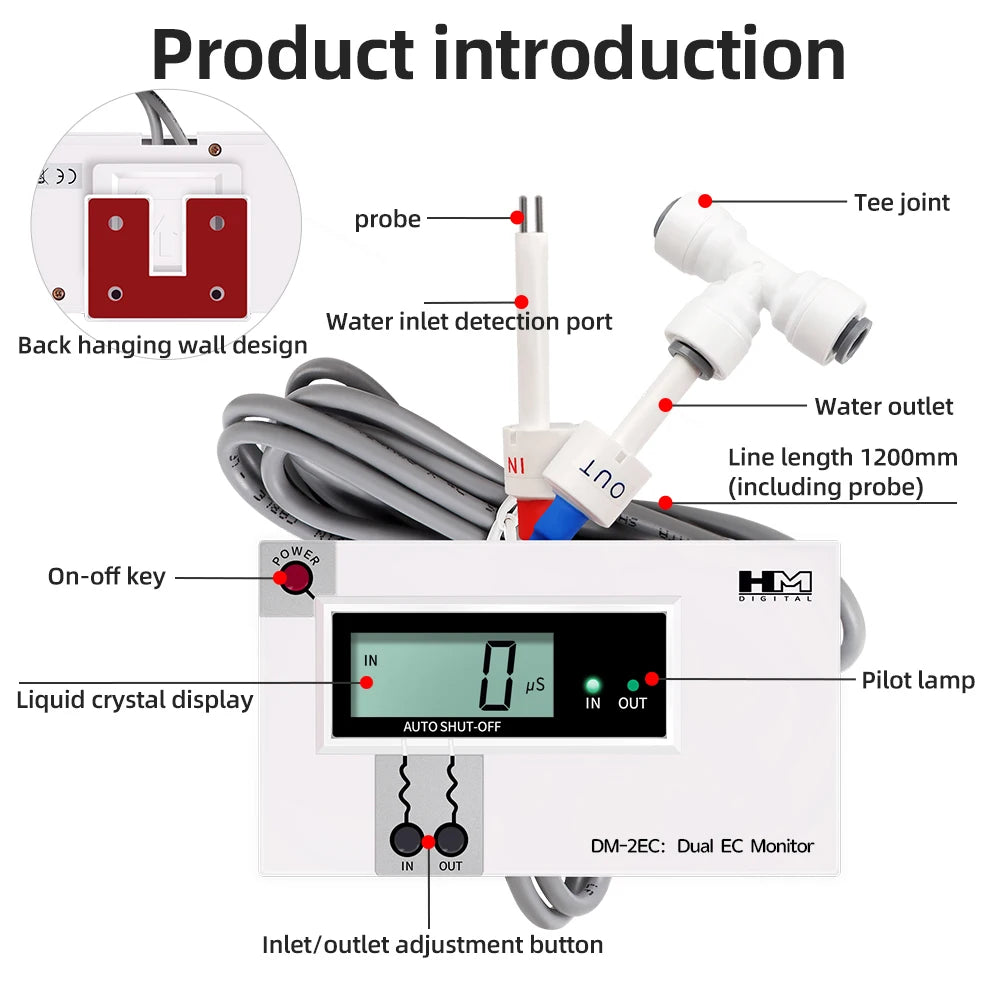 HM Digital Online Water Quality Tester LCD TDS/EC Meter PPM Detection for Pool Laboratory