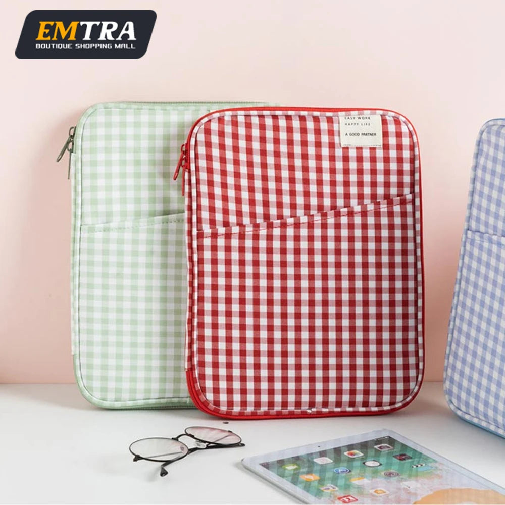 CowLost | grid-cases-tablet-sleeve-bag-7-9-12-9-inch-handbag-for-ipad-pro-samsung-xiaomi |1