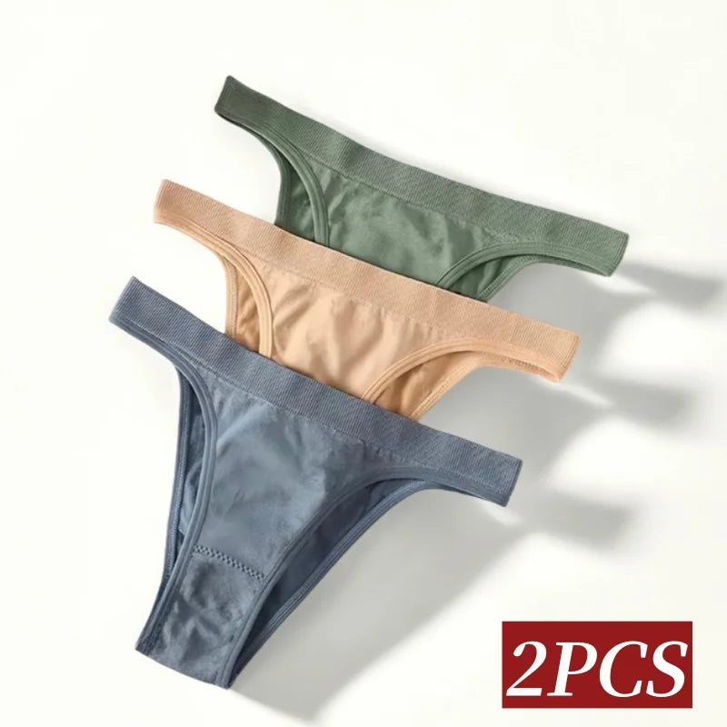 CowLost | 2pcs-set-seamless-women-brazilian-panties-female-underpants-high-leg-cut-underwear-sexy-lingerie-bikini-sports-briefs-m-l |2
