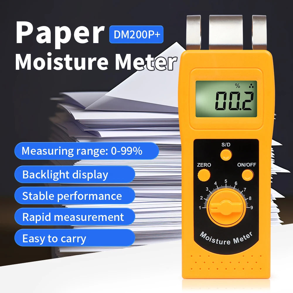 DM200 Portable Digital Multifunctional Moisture Meter for Wood, Paper, Concrete, and Meat