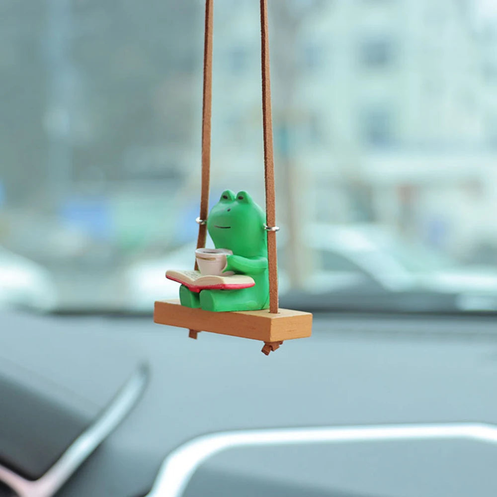 CowLost | gin-product_id-swinging-frog-rearview-mirror-car-pendant-charm |7