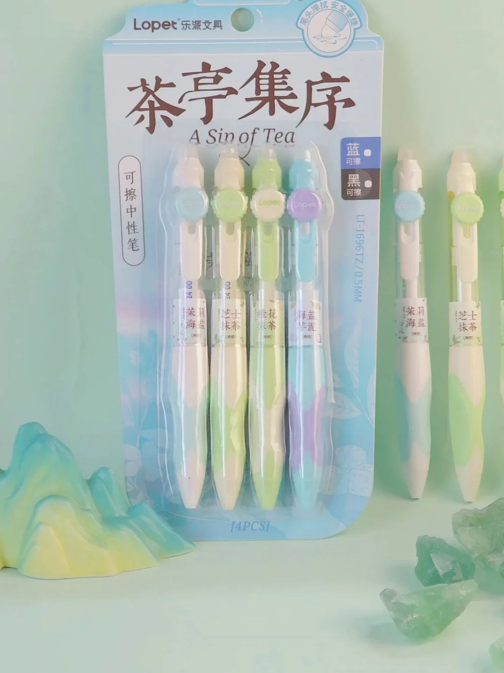 CowLost | product_id-4pcs-lopet-0-5mm-thermo-erasable-gel-pens-black-blue-ink-retractable-for-school-office |3