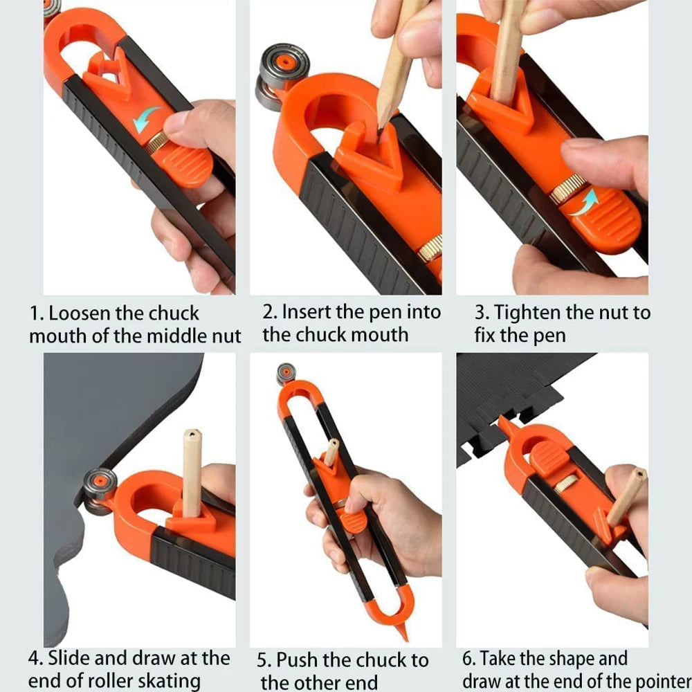 CowLost | profile-scribing-ruler-contour-gauge-with-lock-precise-scribe-tool-woodworking-edge-corner-measuring-profile-duplicator |11