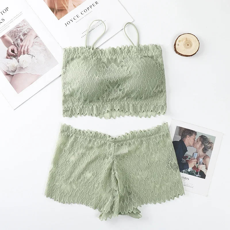CowLost | product_id-women-s-lace-wireless-padded-tube-bra-low-rise-panty-set |19