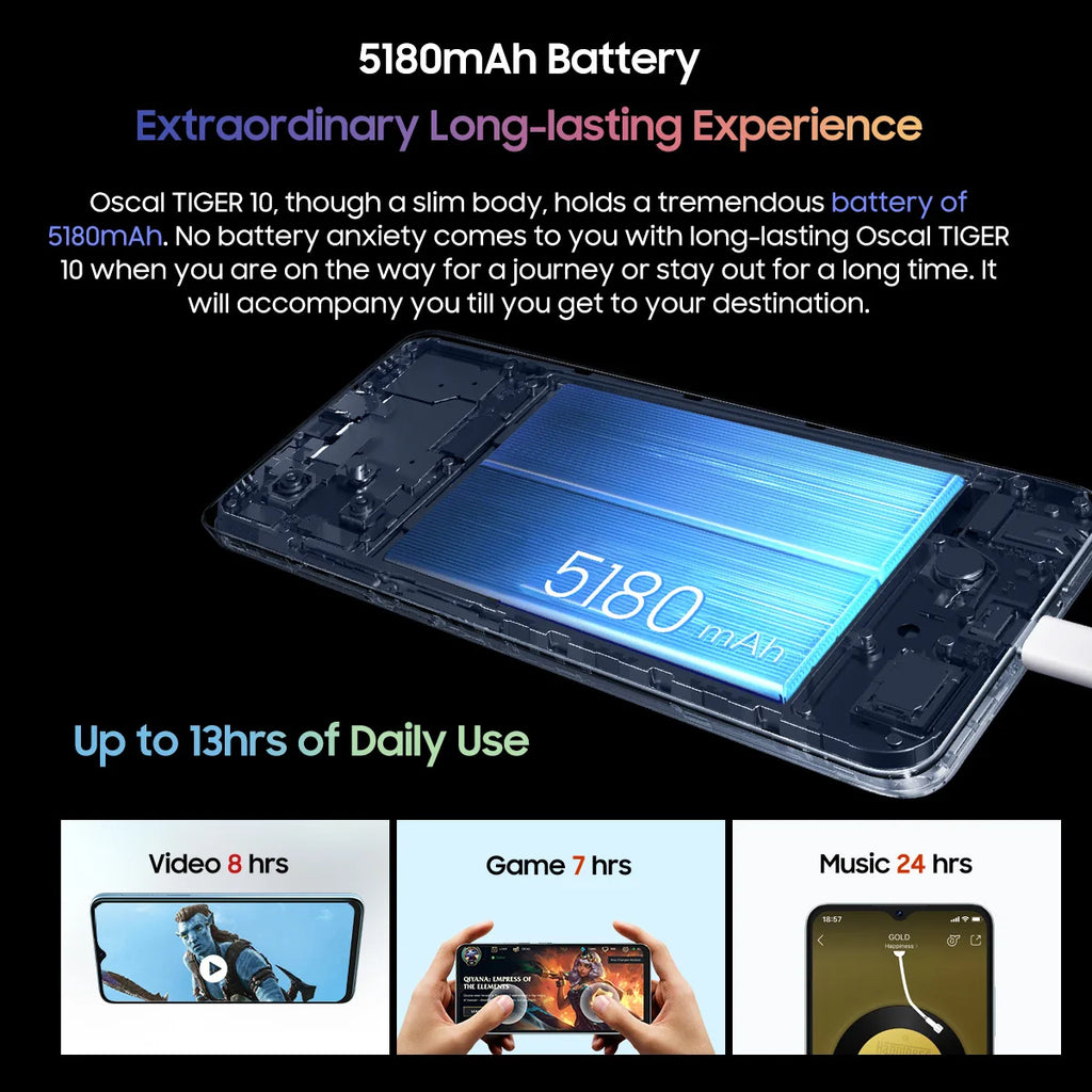 CowLost | blackview-oscal-tiger-10-unlock-smartphone-android-13-6-56-fhd-screen-16gb-256gb-moblie-phone |5