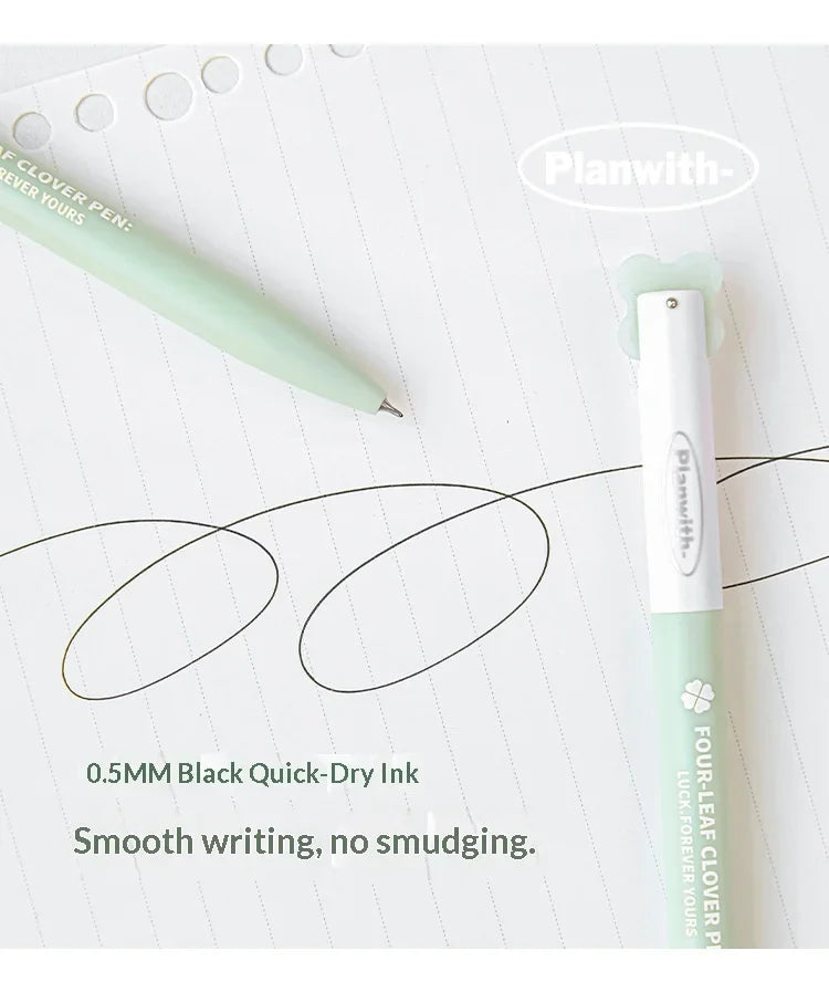 CowLost | product_id-planwith-lucky-clover-0-5mm-carbon-black-gel-pen-no-smudge-smooth-writing-rotary-twist |16