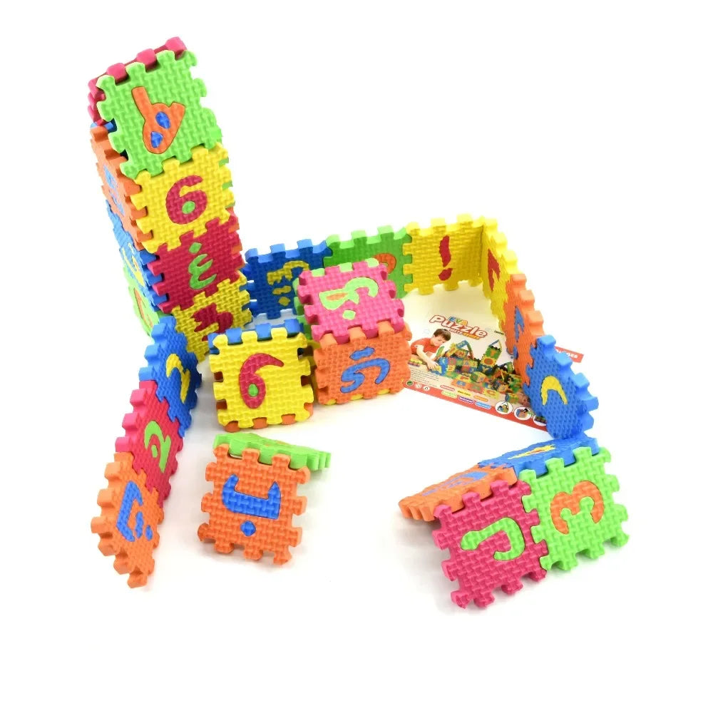 Arabic Alphabet and Number Puzzle Mats for Kids 28PCS Language & 8PCS Number Carpet Rugs
