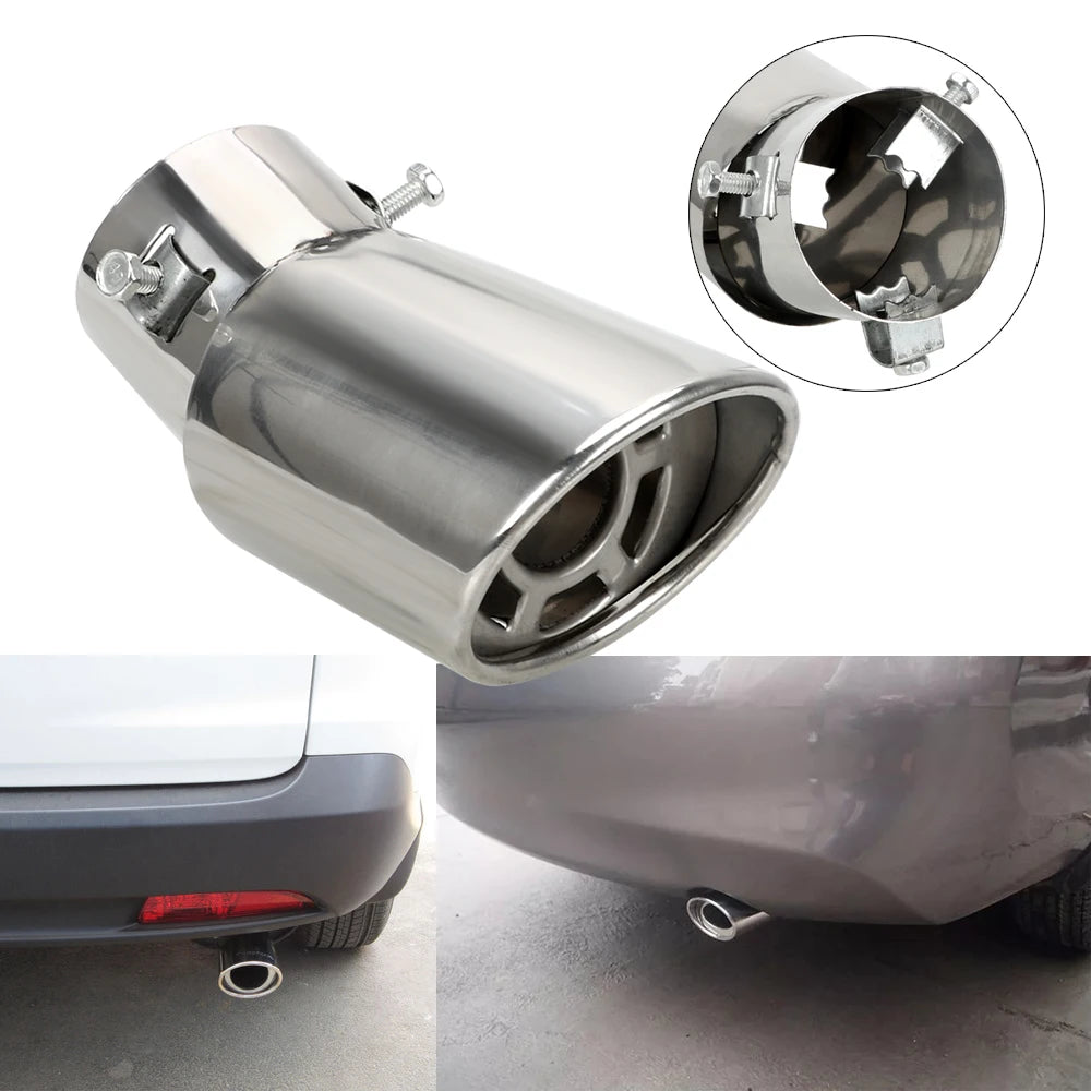 CowLost | product_id-universal-stainless-steel-round-car-exhaust-tail-muffler-1pcs |2