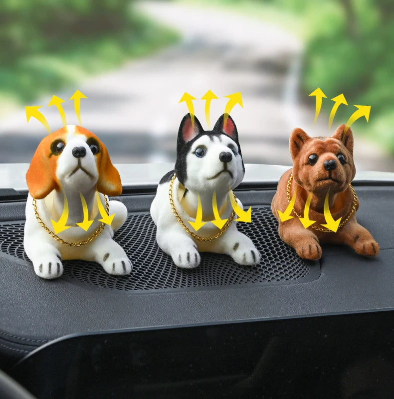 CowLost | car-doll-husky-beagle-st-bernard-shepherd-shake-head-dog-decoration-car-interior-decoration-cute-creative-gift-tabletop-ornament |9